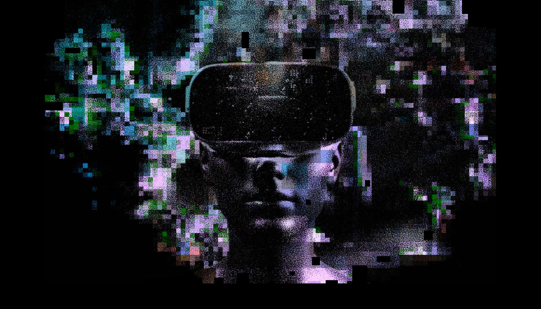 Illustration of a face wearing a virtual reality headset
